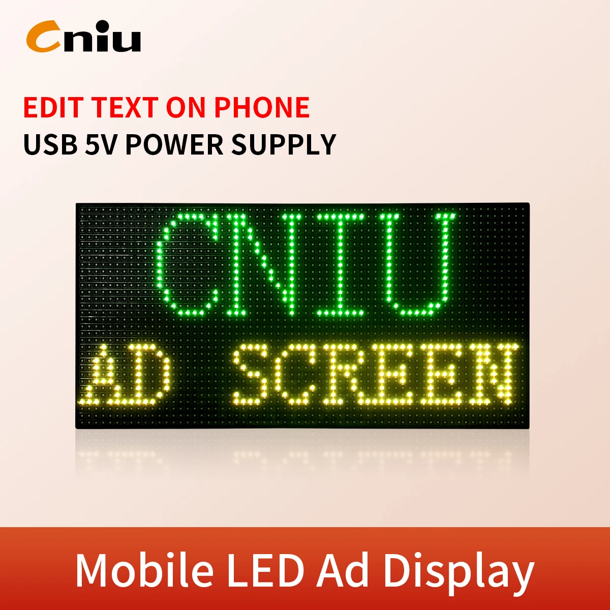 F3.75 Tri‑Color LED Advertising Display, Phone & PC Controlled, for Night Market Stall, Counter & Live‑Stream Use