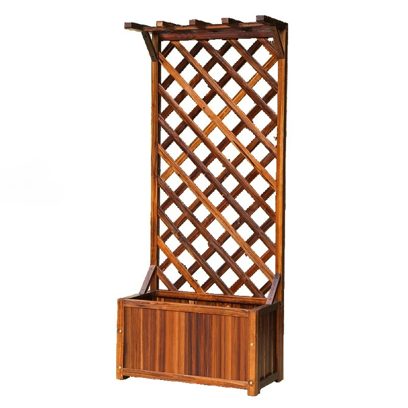 

Balcony flower stand, outdoor courtyard preservative wood fence fence, outdoor partition flower box climbing vine frame, g