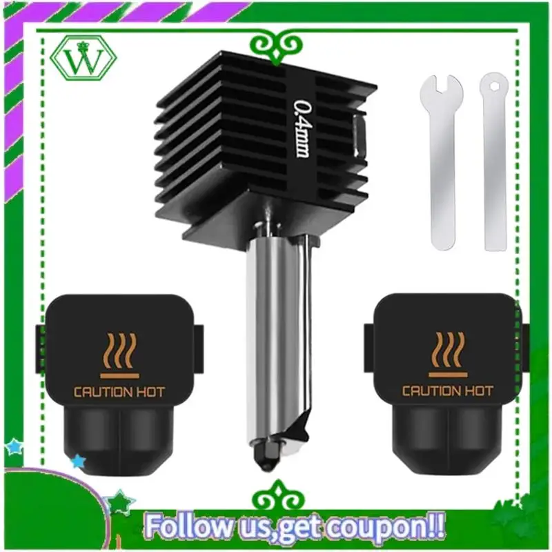 

ABIK-For Bambu A1 Mini/A1 Print Head Upgrade High Temperature 0.4Mm Hardened Steel Nozzle Hot End Kit Extruder