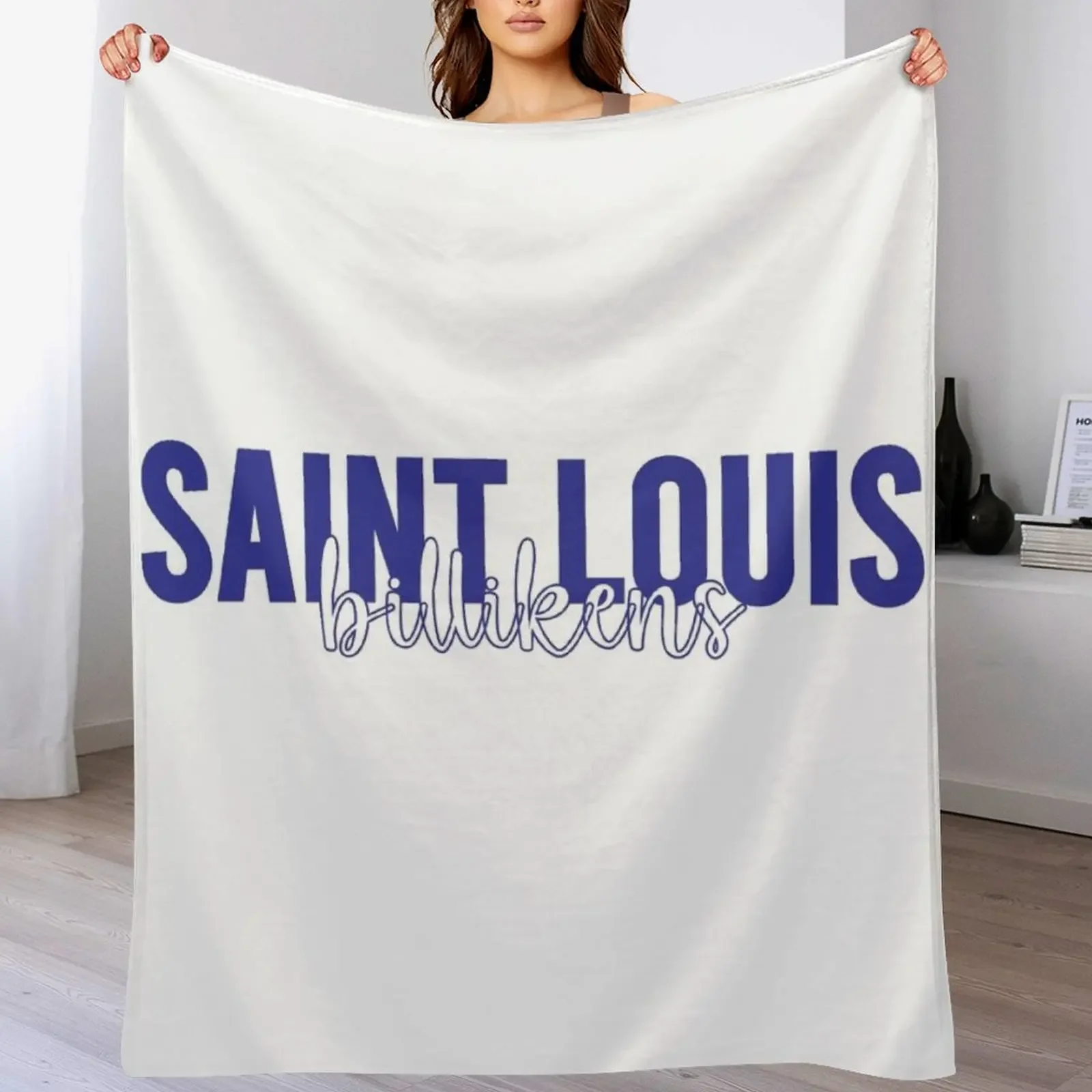 saint louis university billikens Throw Blanket Plush Fuzzy Cozy Blanket for Couch Sofa