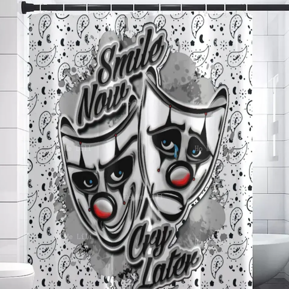 Now Laugh Before You Cry Shower Curtain Mexican Gangster Style