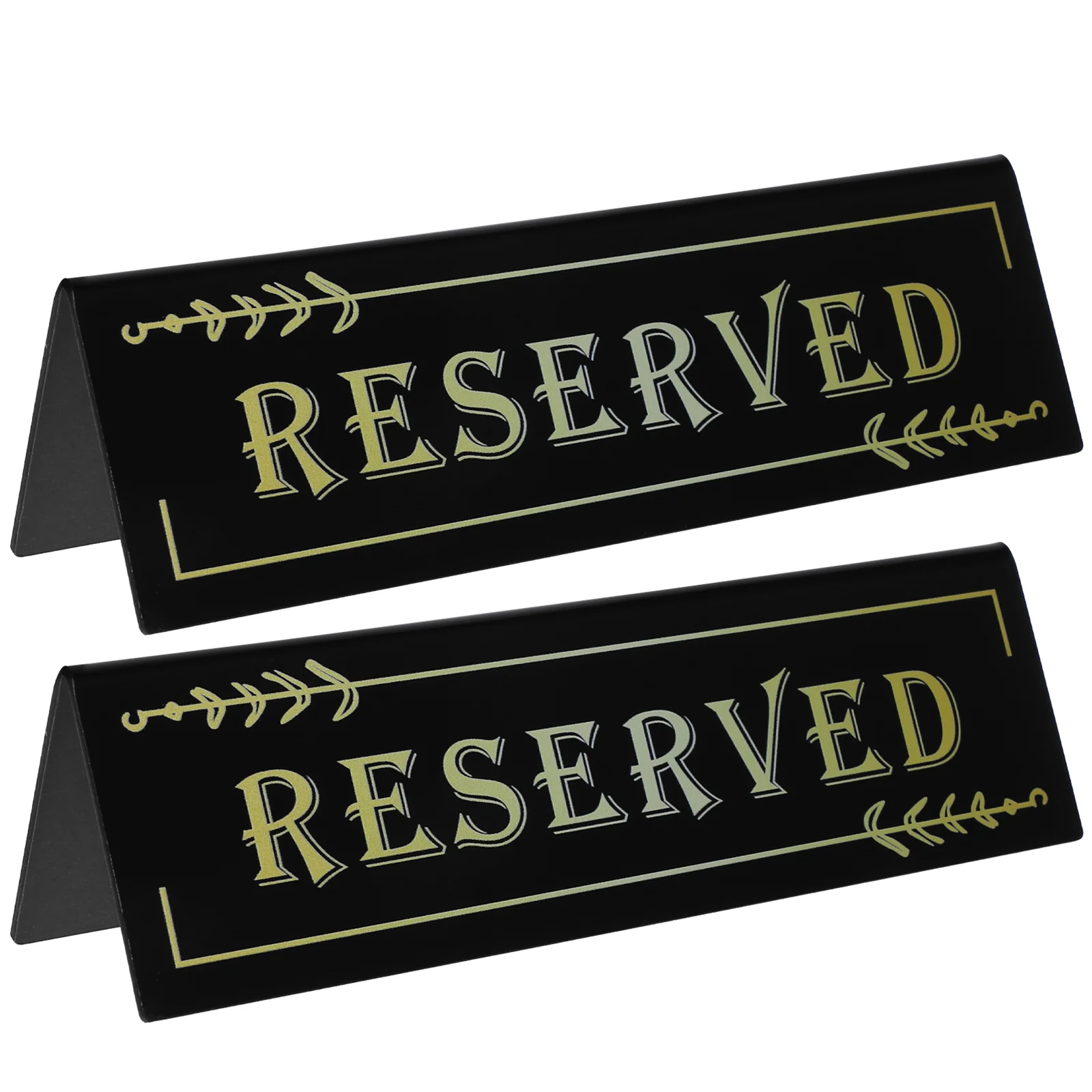2 Pcs Inverted Triangle Card Table Signs Reserved Setting Banquet Wedding Seats for Tables Party