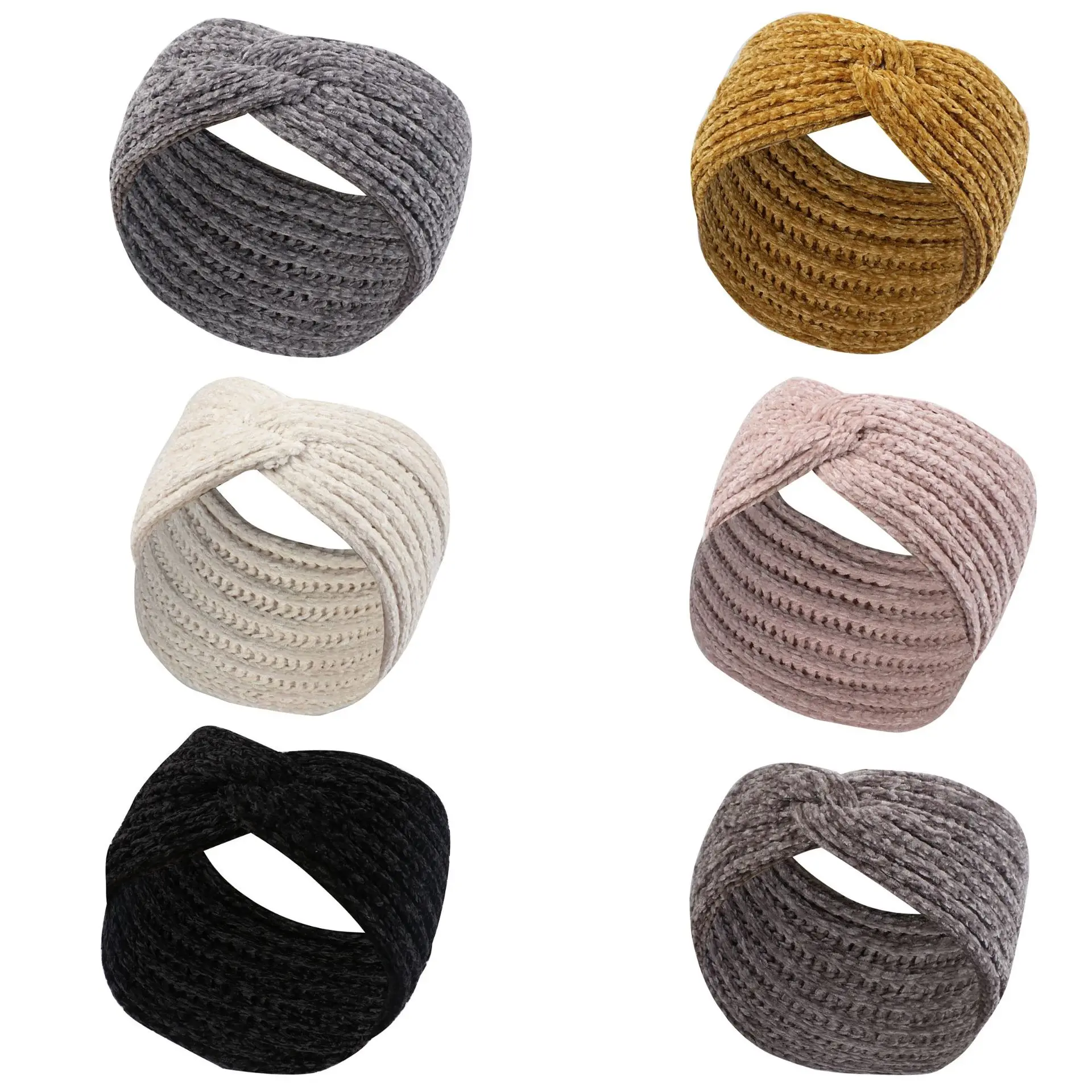 2023 Nieuwe Winter Stijl Effen Kleur Wollen Haarband Dames Warme Brede Rand Gekruiste Hoofdband Haarband Accessoires