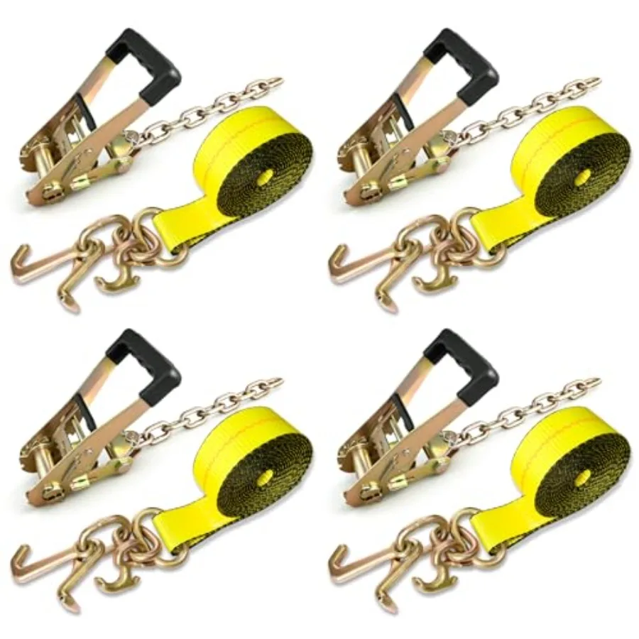 

Towing Recovery Application: Nylon Webbing Black 10000LBS Capacity with RTJ Cluster Hook and Ratchet Chain Tail