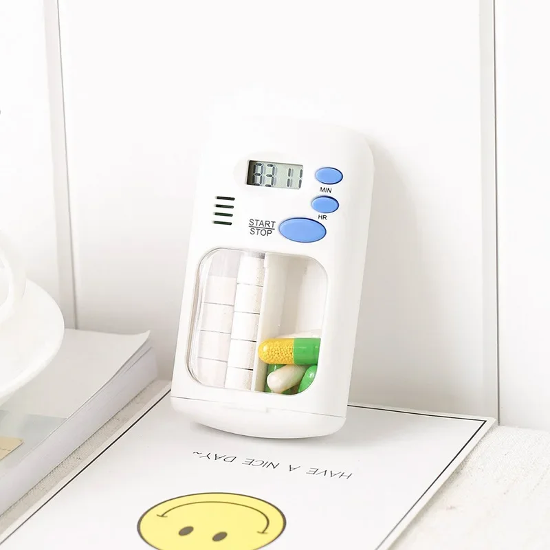 Mini Portable Pill Reminder Drug Alarm Timer Electronic Box Organizer Box Drug Storage Box Alarm Pill Case Storage