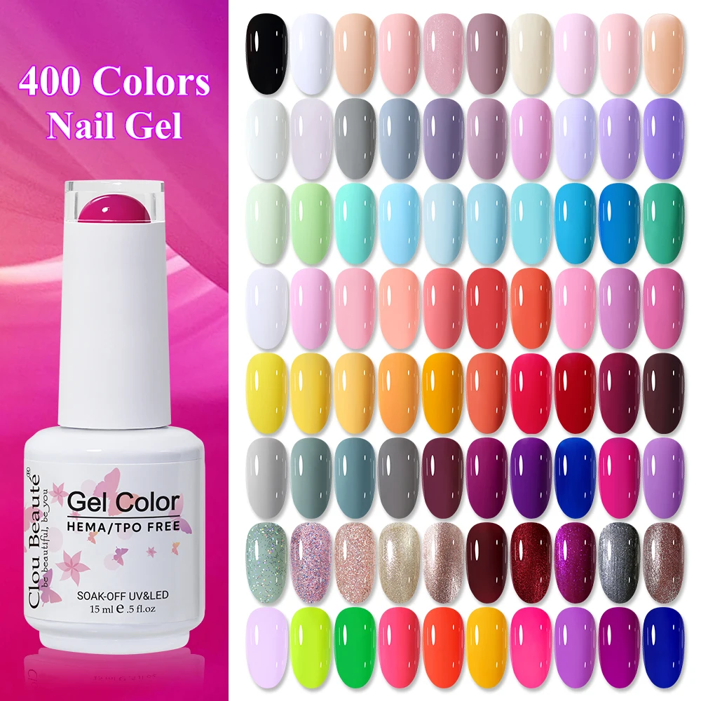 

Clou Beaute 15ml Red Black White Green Neon Gel Nail Polish Base Top Coat Velvet HEMA TPO FREE Semi Permanent Gel Nail Varnish