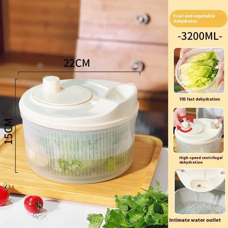 

Multifunction Manual Salad Spinner Dryer Vegetable Fruit Food Dehydrator Quick Drying Kitchen Household Vegetable Dehydrator