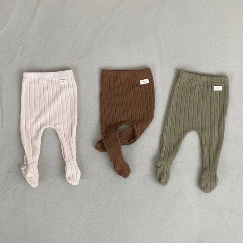 2025 Autumn New Baby Pantyhose Cotton Toddler Boy Girl Solid High Waist Leggings Infant Simple Ribbed Tights Baby Trousers