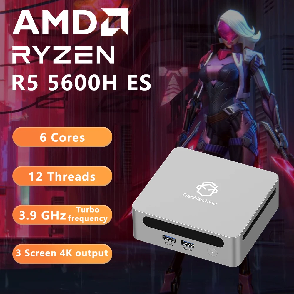 Windows 11 Ryzen DDR4 3200Mhz WiFi6 Gaming Pc Fai da te Gaming GenMachine Mini PC AMD Ryzen Ren5000 5600H ES 5700U ES 5900HX ES