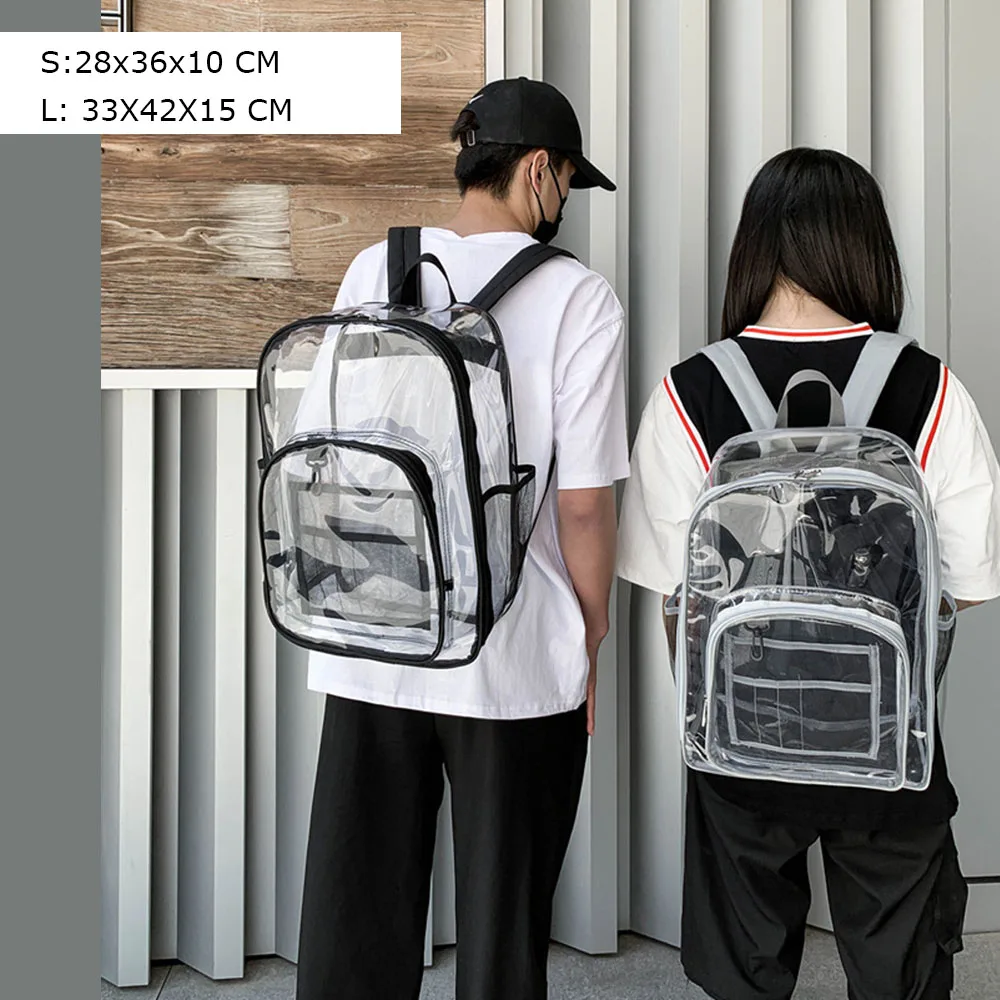 Clear Backpack With Reinforced Straps & Front Accessory Pocket for School, Security, & Sporting Events