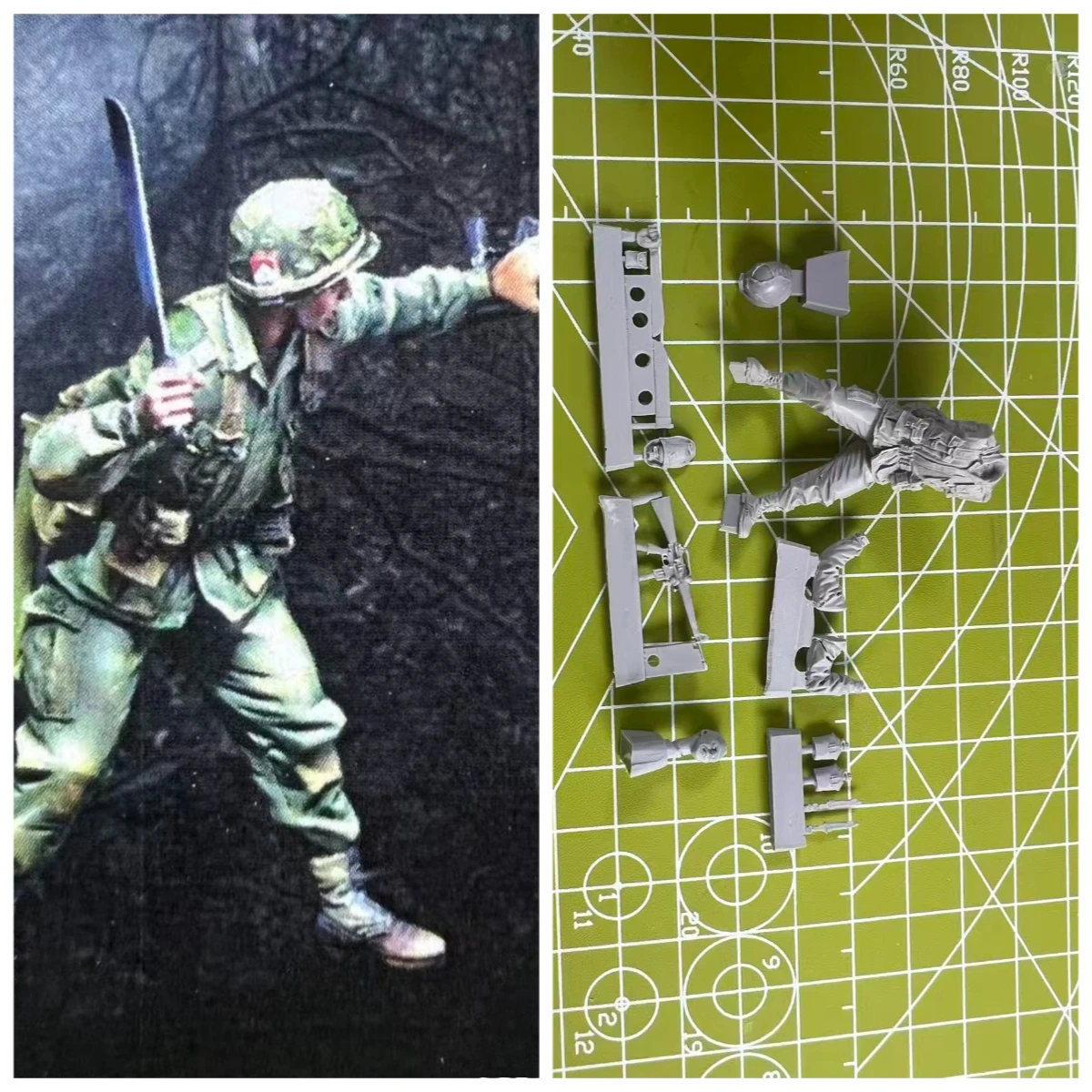 

1/35 литая модель из смолы, американский солдат, модель сцены на 1 человека, игрушка, неокрашенная
