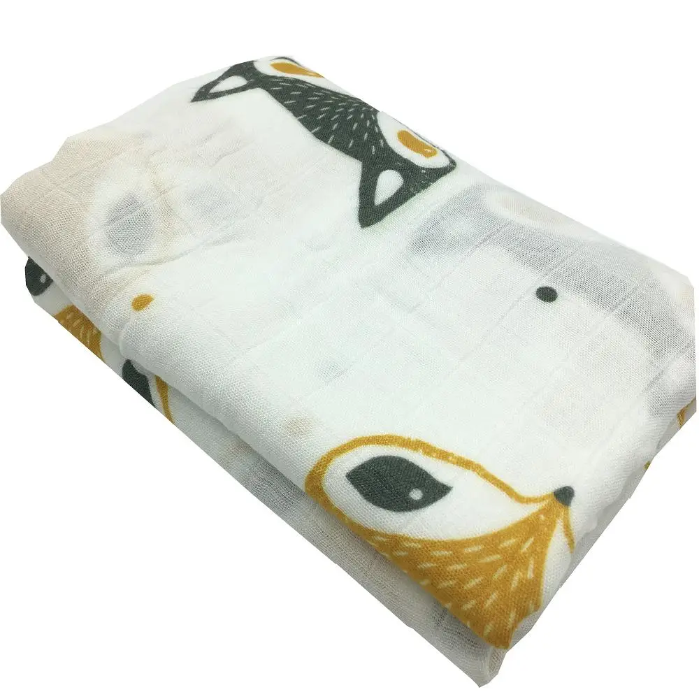 الثعلب رئيس الترا لينة الطفل بطانية من الموسلين 47x47 بوصة خفيفة الوزن تنفس التقميط تلقي بطانية لحديثي الولادة الكمال #4