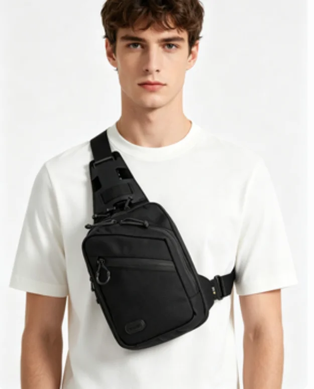 Black dirt-resistant men's chest bag wear-resistant Oxford Shoulder Bags commuting hiking simple tactical crossbody bags Bolsas