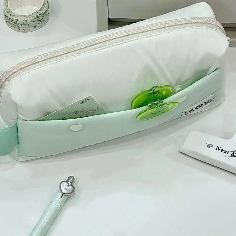 New Pastel Color Pencil Case Large Capacity Minimalist Pen Bag Handheld Stationery Pouch Back To School