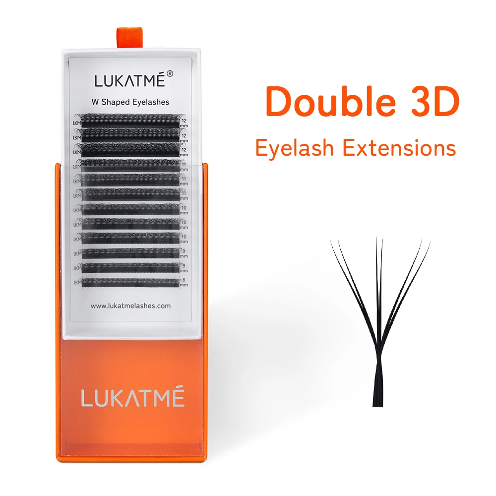 

LUKATME Double Tips 3D W Eyelash Extension 6D W Shape Mink False Eyelashes Double 3D W Lashes Premade Fans for Makeup