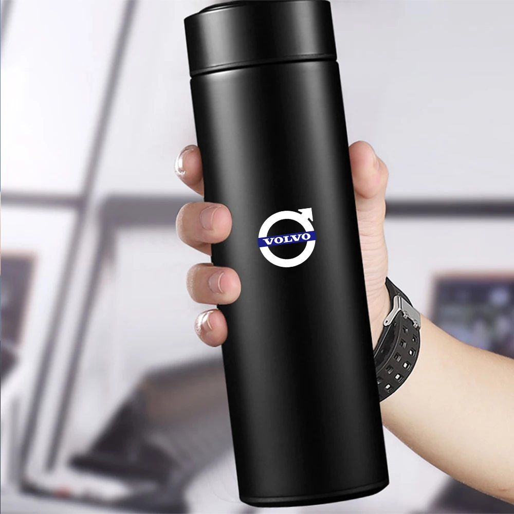 1pc Car Smart Thermos Mug Insulation Cup Led Digital Temperature Display For Volvo Rdesign XC60 XC90 V40 V50 V60 AWD S60 S80 S90