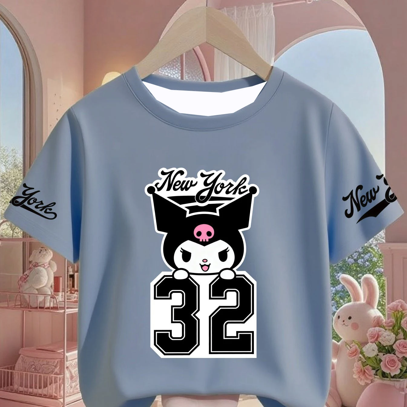 2026 موضة كورومي الوردي نيويورك عدد 32 نمط تي شيرت الاطفال/الكبار الفانيلة ملابس رياضية غير رسمية التجفيف السريع وملابس غير رسمية