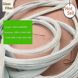 1000-6000mm Glass Fiber Rod Diameter 1mm 1.5 2 2.5 3 3.5 4 5mm Insulation Material White Solid Fiberglass Bar Length 1-6 Meters