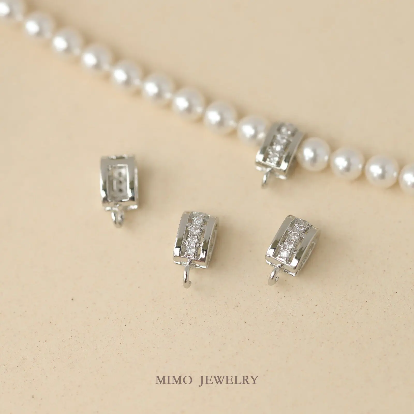 Copper-plated Gold Square Zircon Necklace Bracelet Buckle Pendant Charms For Jewelry Making DIY Bracelet Accessories Findings