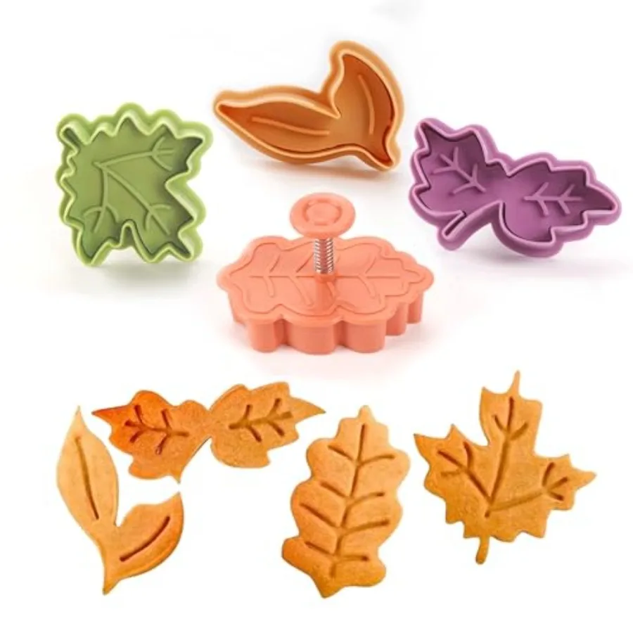 Leaf Plunger Cutter Maple Leaf Ce Cutter Baking Pie Crust Cutters for Thanksgiving