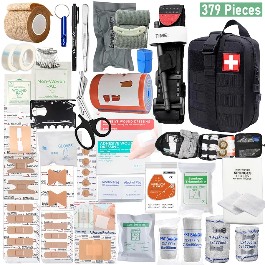 379-teiliges tragbares Erste-Hilfe-Set, Notfalltasche für Zuhause, Outdoor, Reisen, Camping, Jagd, Wandern, multifunktionales Bergsteiger-Set – Detail 3
