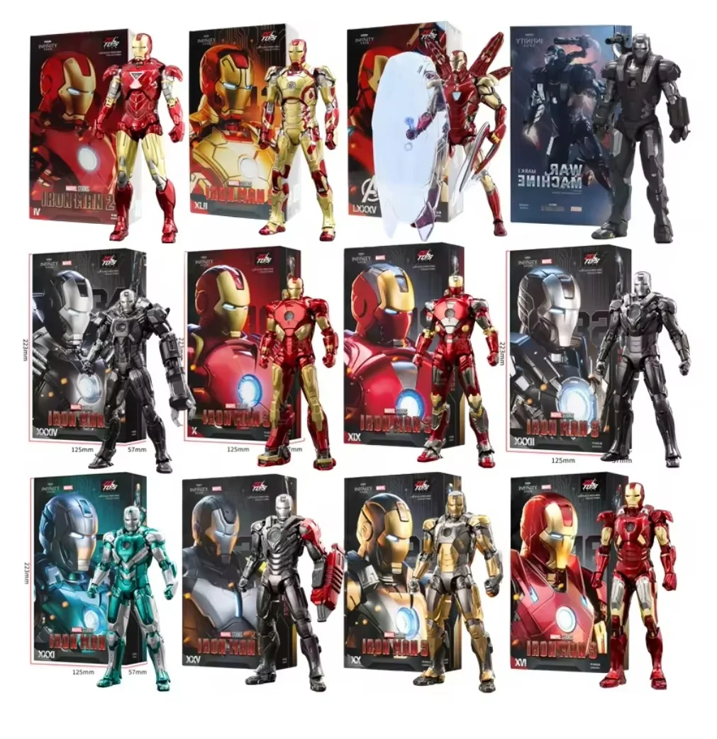 Genuine ZDTDS Action Figure Iron Man MK1 MK2 MK3 MK4 MK5 MK6 MK7 MK42 MK43 MK45 MK46 War Machine Movie 7 Inches Collectible Toys