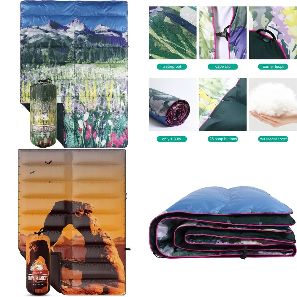 

Ультра теплое и пышное одеяло для кемпинга на открытом воздухе | Водостойкое, легкое и компактное спальное одеяло для кемпинга и приключений.