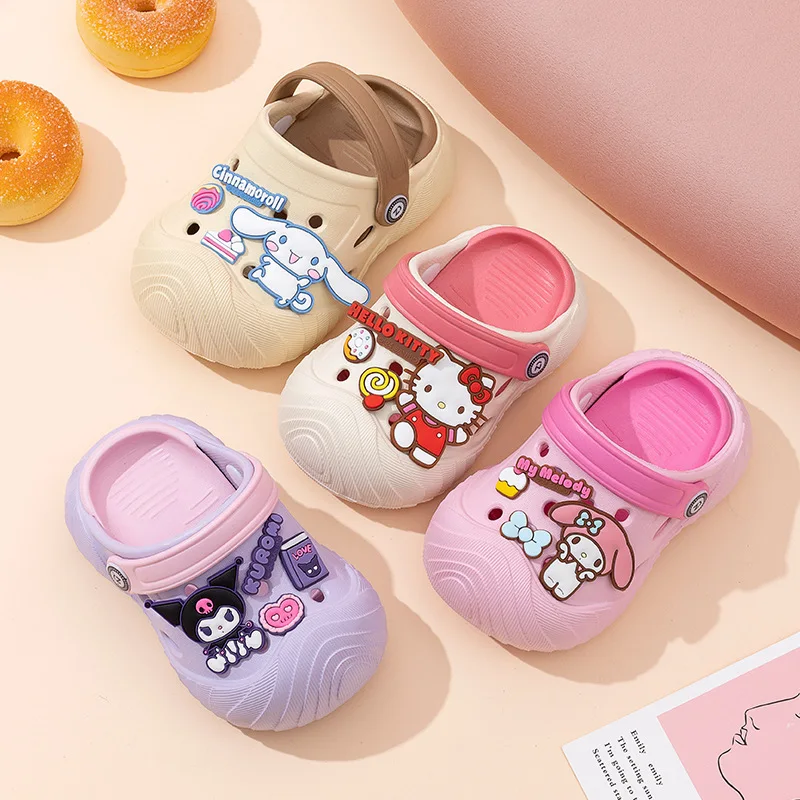 حار سانريو فتاة مرحبا كيتي Kawaii موضة شباشب لخارج المنزل طالب الصيف عدم الانزلاق مقاومة للاهتراء الطفل باوتو النعال جديد