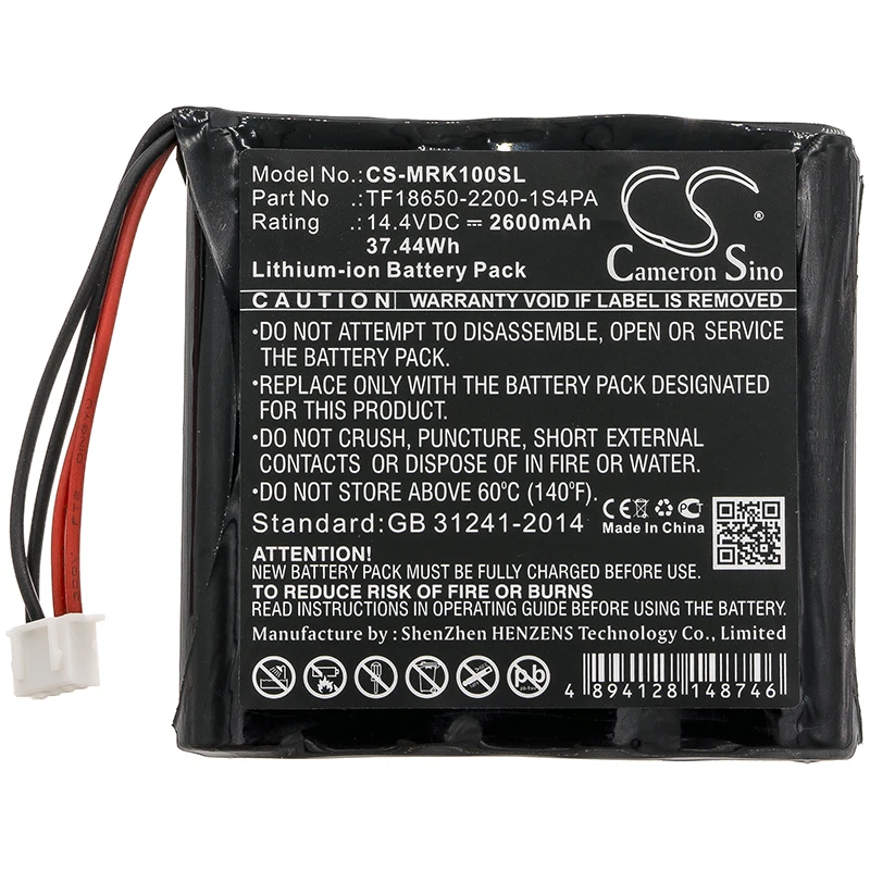 Cameron Sino 2600mAh Speaker Battery TF18650-2200-1S4PA for Marshall Kilburn