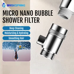 BriskSpring Micro Nano Bubble Generator G1/2 Shower Filter Deep cleaning Shower Purifier Improve Hair Skin Bathroom Accessories