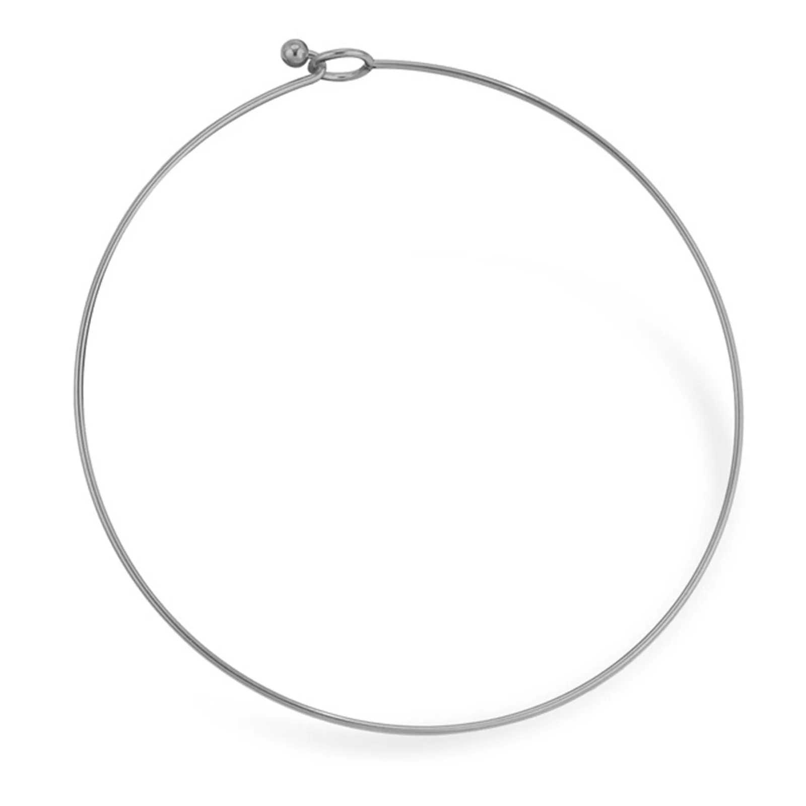 304 Stainless Steel Collar Neck Ring Necklace Round 43cm Circular Openable Collar Necklace Fashion Jewelry 43cm Long