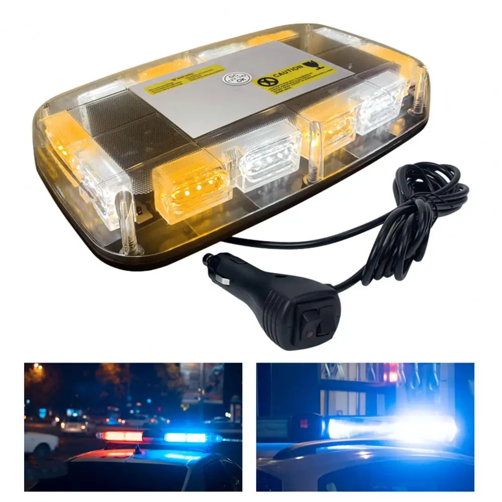 12-24V 48LED Roof Top Strobe Light High Visibility Emergency Safety Warning LED Mini Strobe Light Bar with Magnetic Base