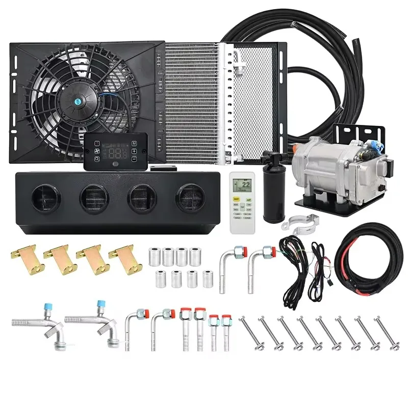 12V/24V A/C 404Universal Electric Car Air Compressor with System – Climate Control for Trucks & Camping Air Conditionin
