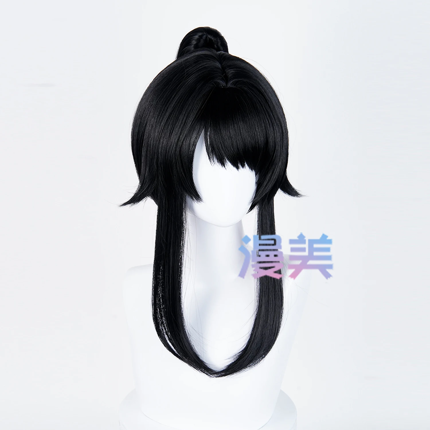 Ayano Aishi شعر مستعار تأثيري 53 سنتيمتر ذيل حصان أسود الباروكات مقاومة للحرارة الاصطناعية الشعر للنساء هالوين زي تأثيري شعر مستعار أنيمي #2