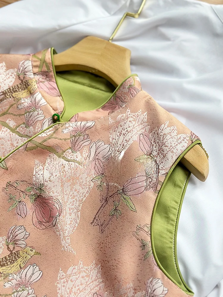 

New Chinese Sle Women's Vest 2026 Early Spring Ele National Sle Thin Layering Svel Top Floral Print Straight Cut