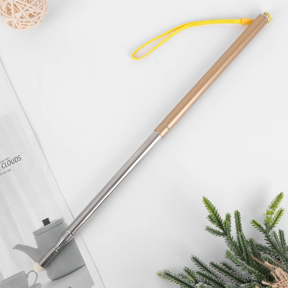 

Telescopic Touch Teaching Pointer Stainless Steel Retractable Portable Lightweight Non-Slip Handle Presenter Pen