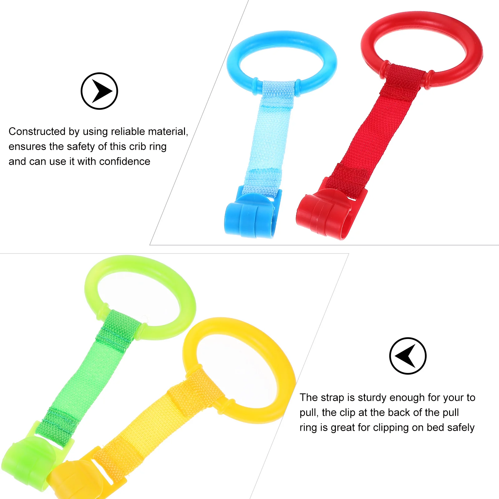 

8Pcs Crib Hand Pull Rings Simple Operation Space Saving Travel Friendly Crib Pull Ring Bed Hand Rings Tools