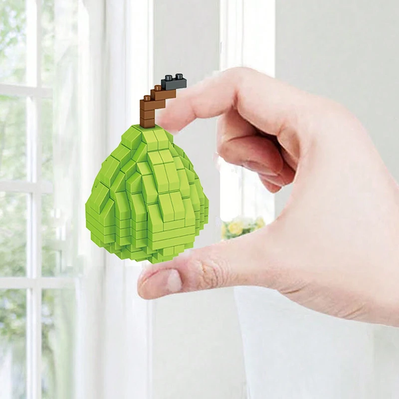 DIY Fruit Mini Building Blocks Apple Banana Cherry 3D Model Home Decorations Children Educational Assembly Toys Boys Girls Gifts view 4