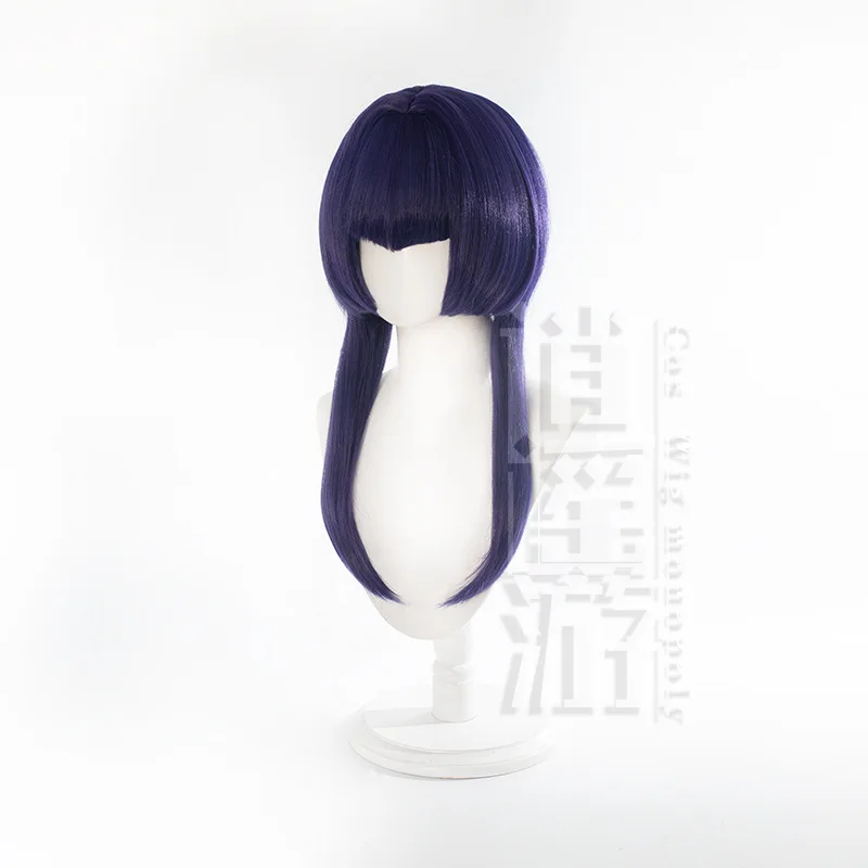 Genshin Impact Candace Cosplay Wig Silicone Scalp Deep Blue Long Sideburns Halloween Gift