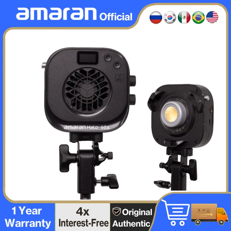 

【NEW】amaran Halo 60x Bi-color 60W COB Light Photographic Light Support USB-C/PD Power DMX/NFC Control by Aputure