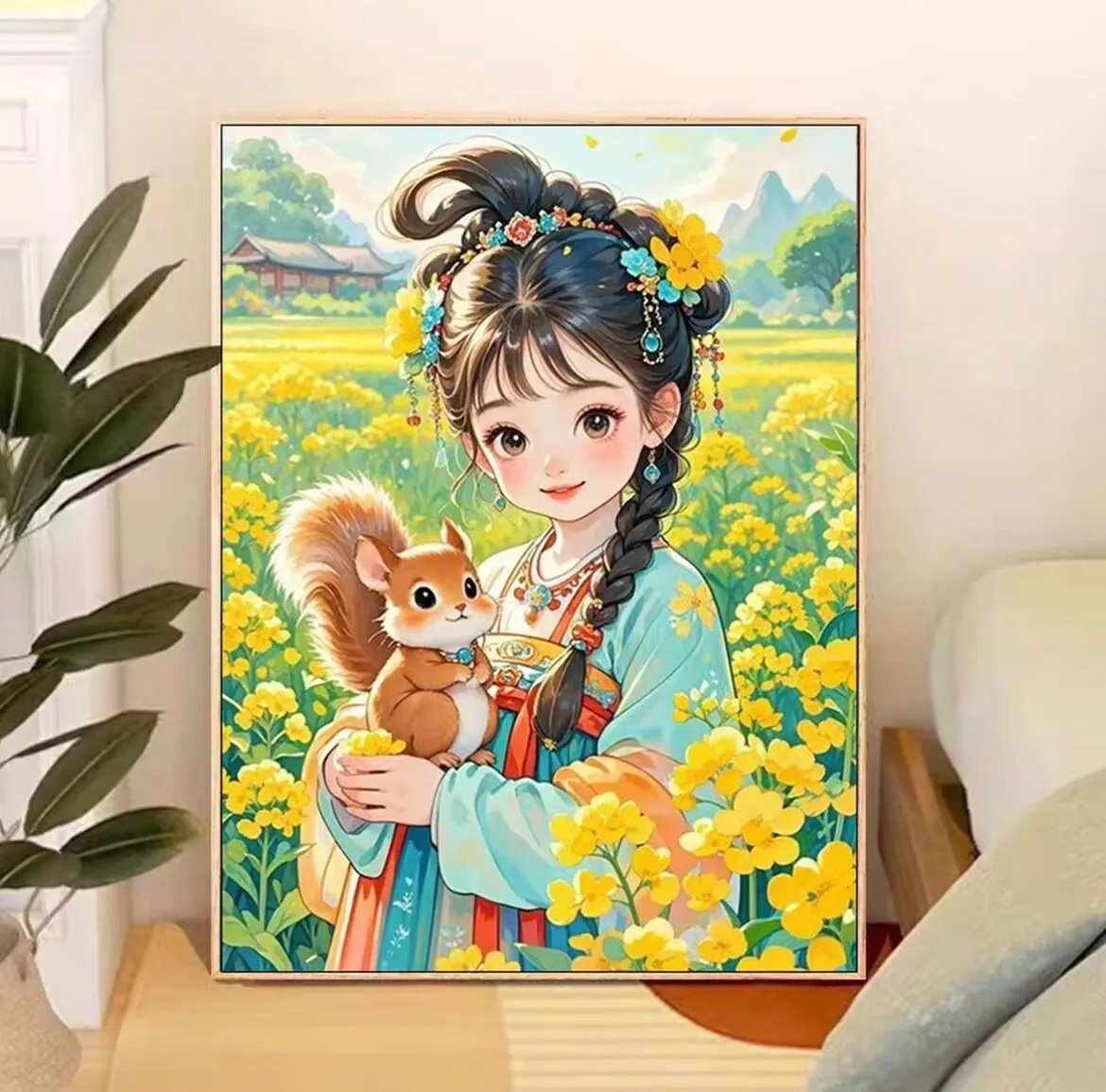 

9CT 14ct 38x50 см комплект для девочек с принтом белки, вышивка крестиком, рукоделие «сделай сам», домашний декор, поделки с иглами, нитки