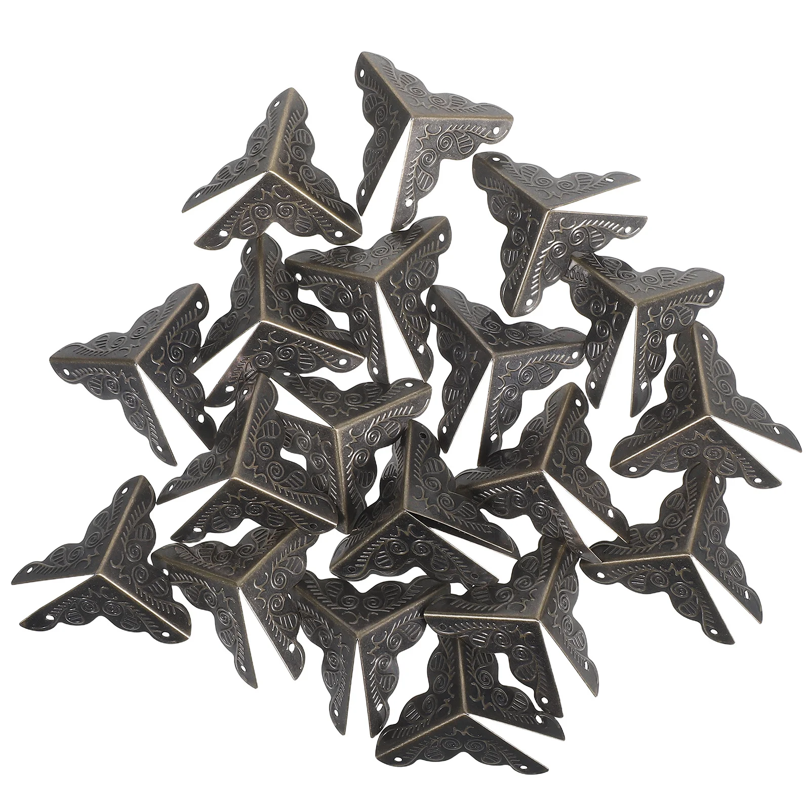 20 шт., угловые ограждения для металлической коробки, 25 мм, винтажные защитные края для деревянного футляра, защитные угловые бамперы для мебели, фурнитура