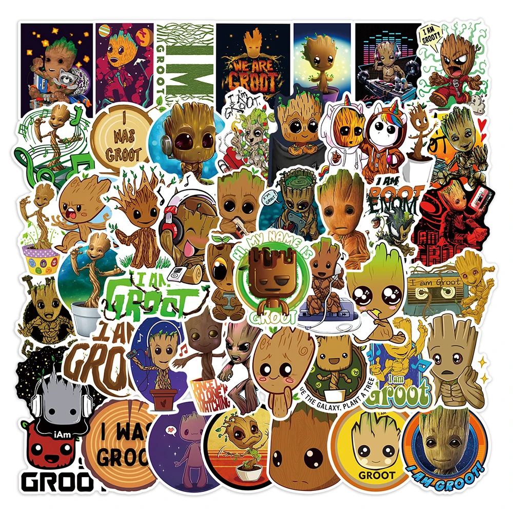 10/30/50PCS Disney Cute Groot Stickers Guardians of the Galaxy Cartoon Decals DIY Motorcycle Notebook Phone Guitar Car Kids Toy