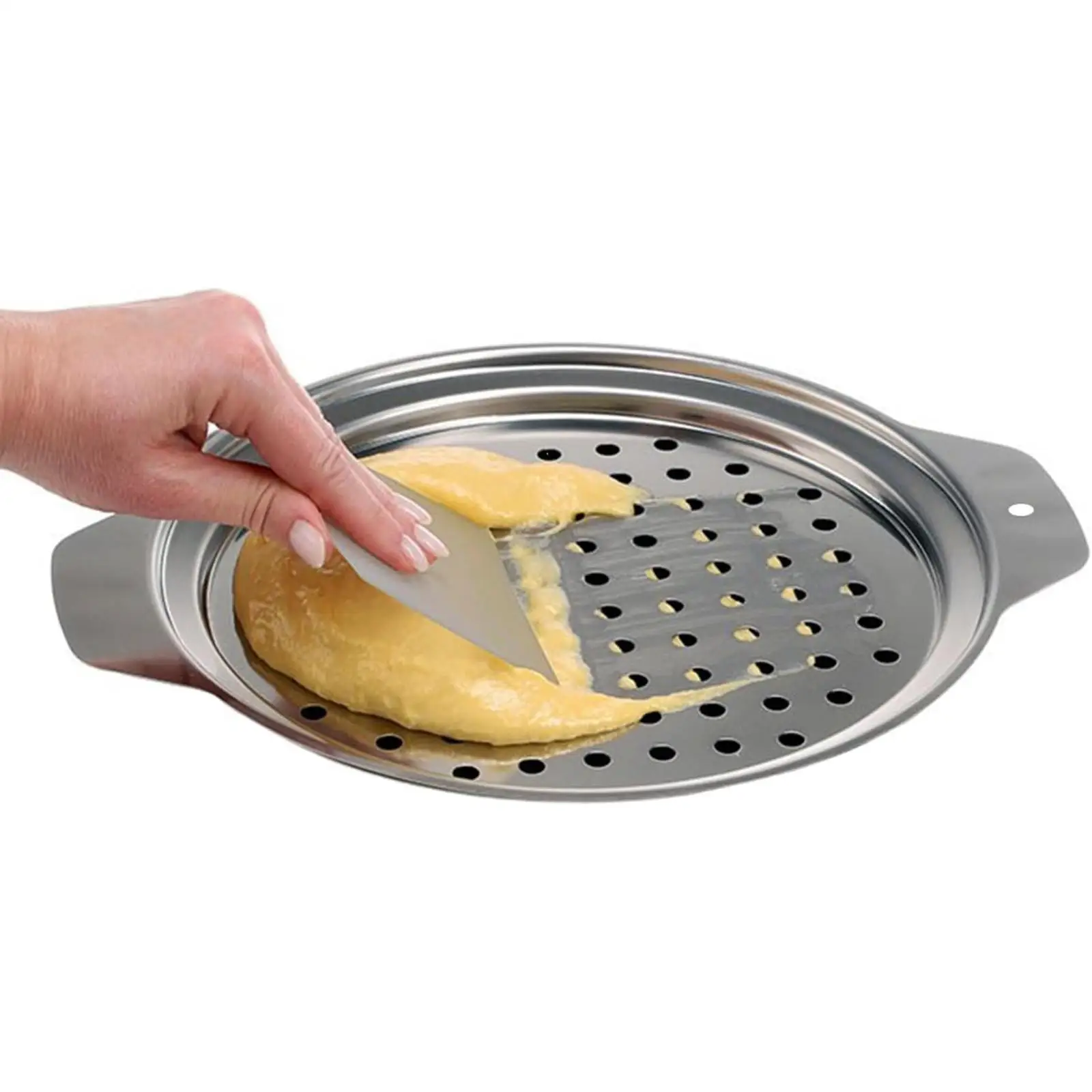 Stainless Steel Spaetzle Lid Noodle Dumpling Maker Easy Use Pierced Surface Pot Top Strainer for Home Kitchen
