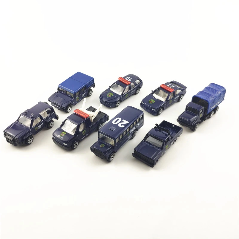 

NO BOX 1:64 Alloy Die Casting Model Ambulance Police Car Mini Scene Ornaments Children's Toys Automobile Culture