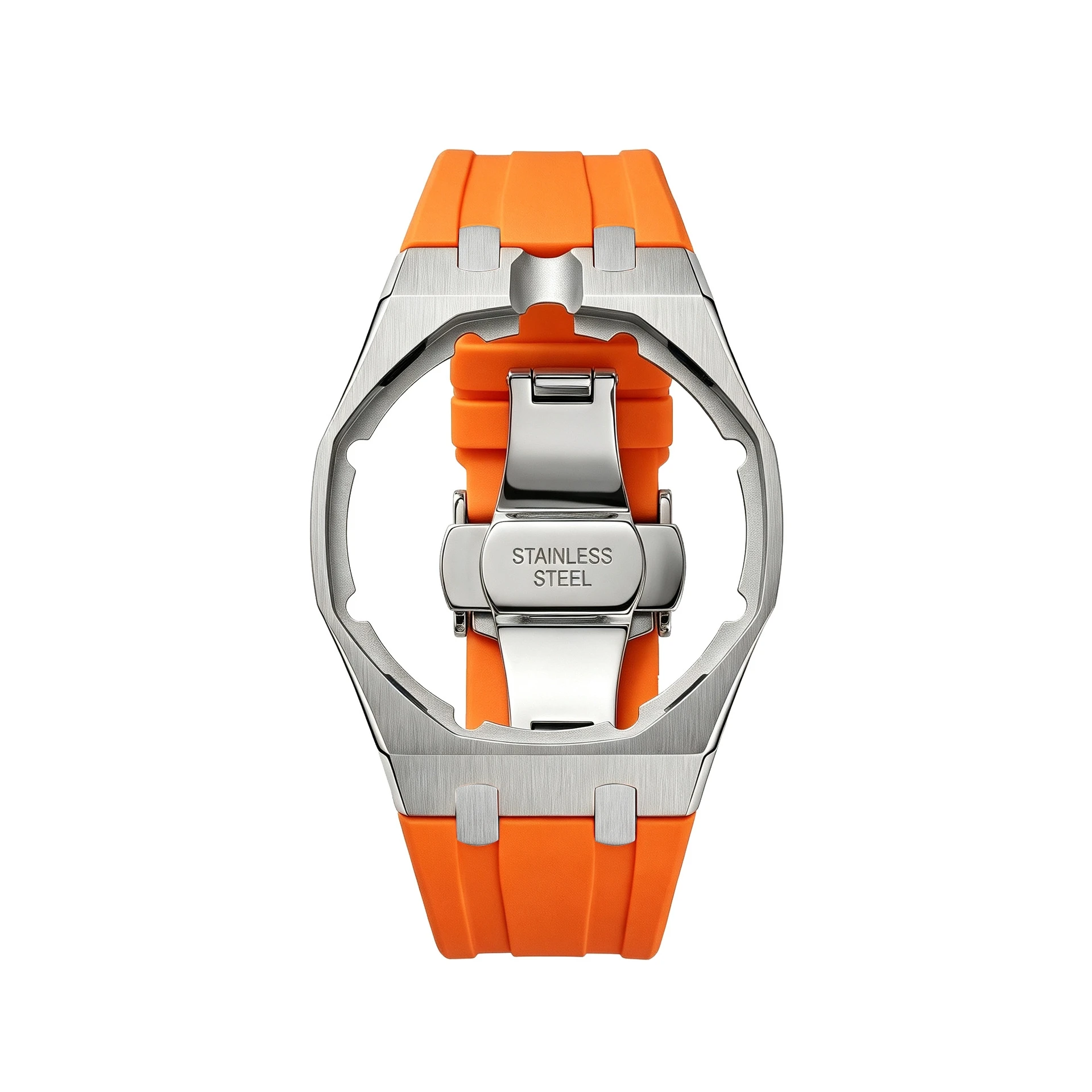 316L Edelstahlgehäuse mit FKM-Gummi-Uhrenarmband-Set für Swatch X AP Royal POP mit Faltschließe und Wechsel-Kit für 3/12 Uhr – Detail 10