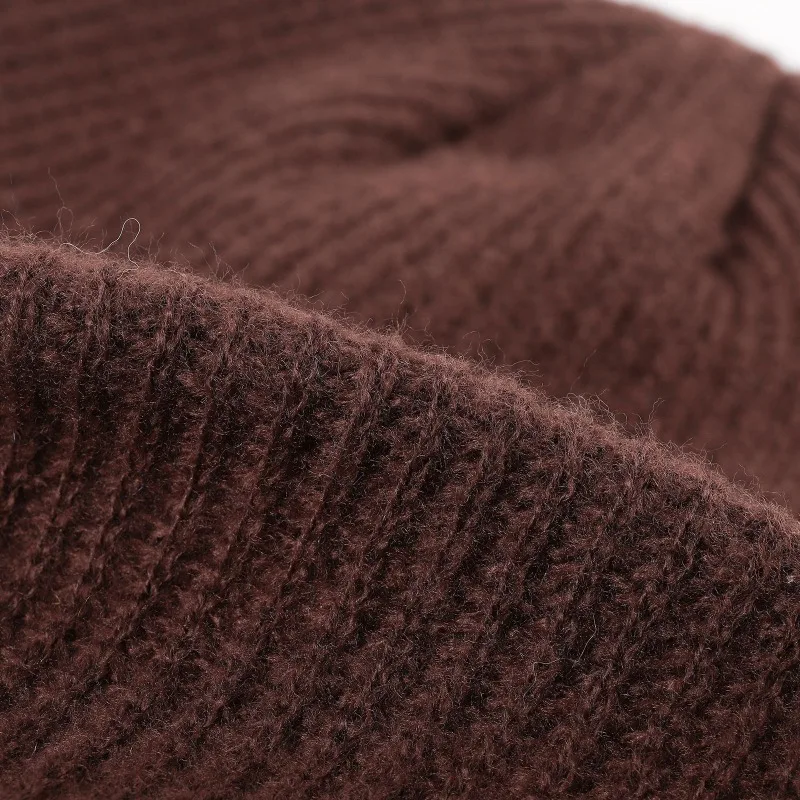 رجل دافئ قبعة صغيرة محبوكة الصلبة الخريف الشتاء قبعة كبيرة محيط الرأس موضة تصميم بسيط العصرية البطيخ الجلد بيني