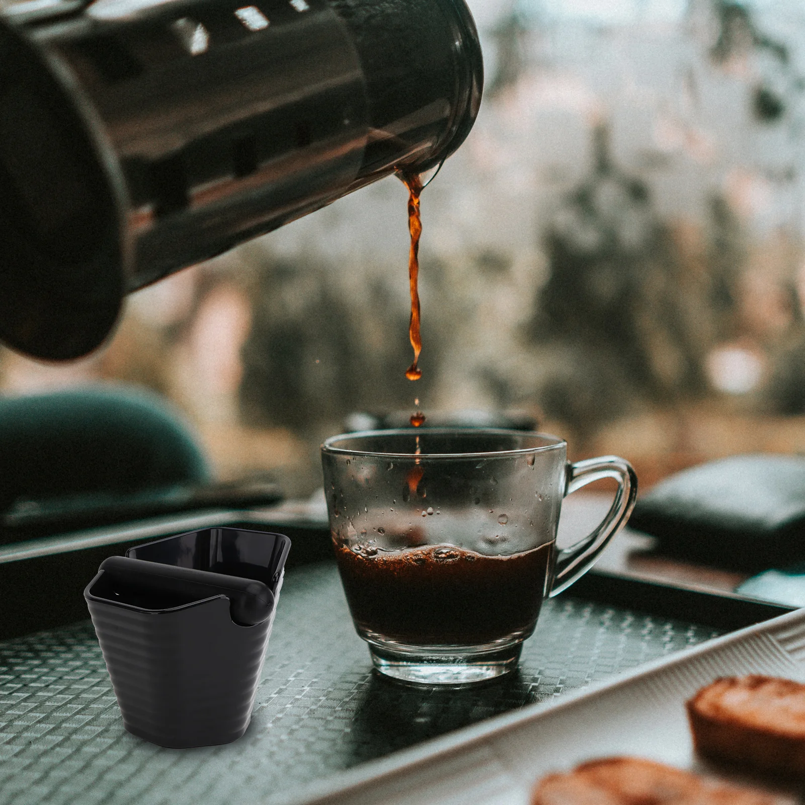 

1pc Grounds Bucket Coffee Anti-Slip Bottom Easy Clean Smooth Surface Coffee Maker Accessory Dustbin