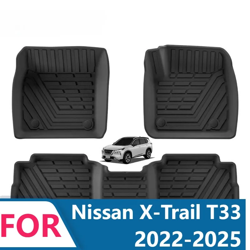 Custom TPE Floor Mats For Nissan X-Trail T33 2022-2025 RHD Fuel 5-Seater Waterproof All-Weather Liners Dustproof