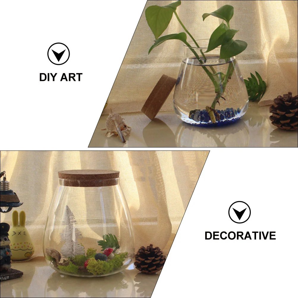 Glass With Cork Terrarium Jars Jar Bottles Lids Decorative Plant Favor Bowl Storage Kit Containers Stoppers Landscape Pot